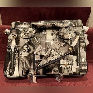Leather Magazine Moto Crossbody Purse